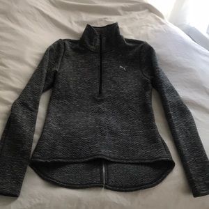 Gray puma half zip sweatshirt